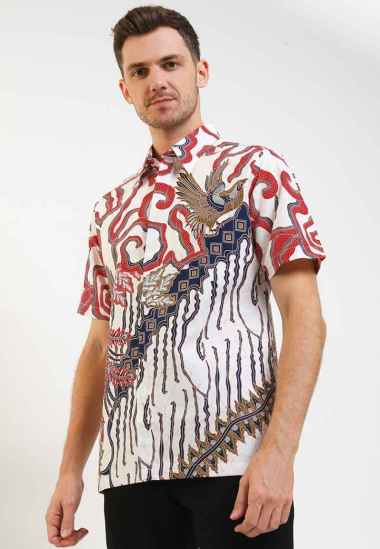 Batik Arjunaweda Hem Batik Parang Mega 53A169023 Merah M