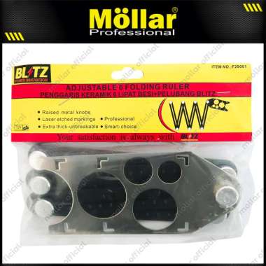 BLITZ F29001 Penggaris Keramik Lipat 6 Sisi Besi Folding Side Ruler
