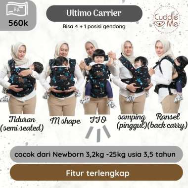 Lengkap Gendongan bayi Newborn - toddler ULTIMO Cuddle me Hipseat Carrier bisa hadap depan Pacman bl