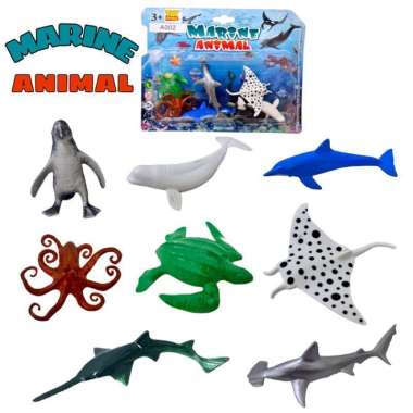 Mainan Edukasi Marine animal 8pc mainan figurin hewan topper kue hewan laut mainan