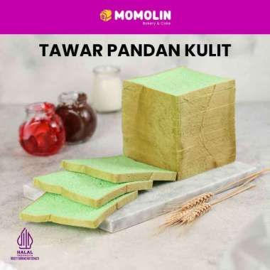 Roti Tawar Pandan Kulit - Roti Tawar Pandan Halal - Roti Tawar Lembut Halus Murah - Roti Tawar Momol