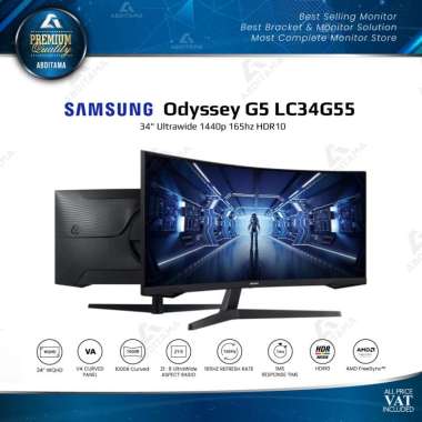 Monitor LED Samsung Odyssey G5 LC34G55 34" Ultrawide 1440p 165hz HDR10