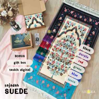 [Suede] Sajadah Turki Suede Motif Ka'bah Rumbai Tambang Cantik untuk Souvenir Haji Umroh Tasyakuran 