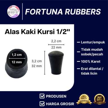 ALAS KAKI KURSI KARET DOP, Ukuran 1/2 INCH (12 MM)