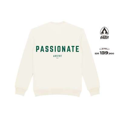 Aerostreet Crewneck Passionate Krem Sweater Sweatshirt BBAAA
