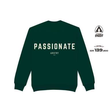 Aerostreet Crewneck Passionate Hijau Sweater Sweatshirt BBAAA XL