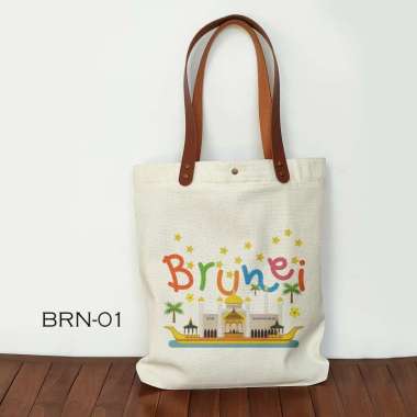 Totebag Souvenir Brunei Tas Canvas oleh oleh Brunei BRN-01