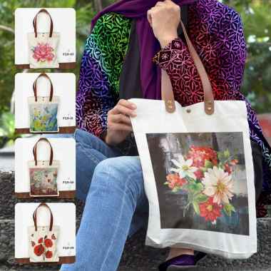 Tote bag Canvas Souvenir Bunga Tas Seri Bunga FLO-06