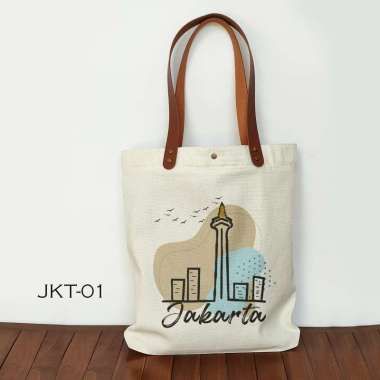 Totebag Souvenir Jakarta Tas Canvas oleh oleh Jakarta JKT-01