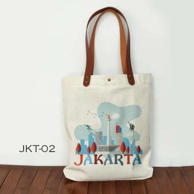 Totebag Souvenir Jakarta Tas Canvas oleh oleh Jakarta JKT-02