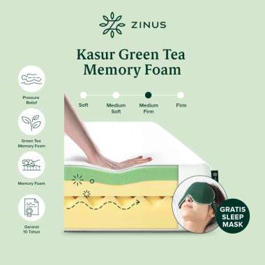 Zinus Kasur Busa Green Tea Memory Foam Tebal 20cm 180 x 200