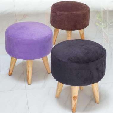 STOOL SOFA / STOOL BULAT / STOOL KOTAK BERKUALITAS STOOL KOTAK BULUDRU - COKLAT