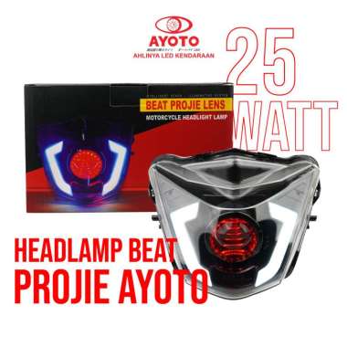 HEADLAMP / REFLEKTOR BEAT BILED PROJIE PROJECTOR AYOTO CUSTOM SEIN WELCOME LIGHT RUNNING SEIN BEAT F