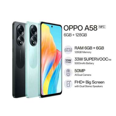 OPPO A58 NFC 6/128 GARANSI RESMI OPPO