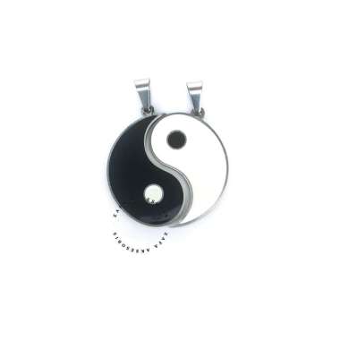 Zafa Liontin Kalung Stainless Steel Anti Karat - Yin & Yang Yang
