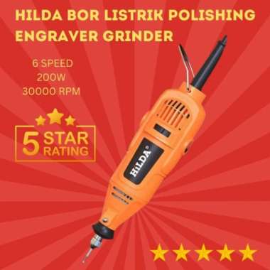 HILDA Bor Listrik Polishing Engraver Grinder Drill 200W 6 Speed Rotary