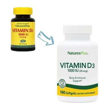 Nature's Plus Vitamin D3 1000 IU 180 Softgels ORI USA