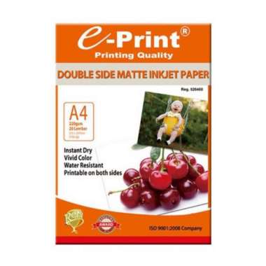 Kertas Foto E-Print Matte / Doff Double Side A4 220gsm 20s