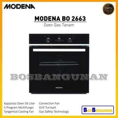 Oven Tanam Gas MODENA BO2663 / BUILT IN GAS OVEN MODENA BO 2663 +PACKING KAYU