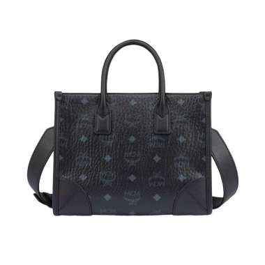 MCM München Small Tote in Visetos Black Black
