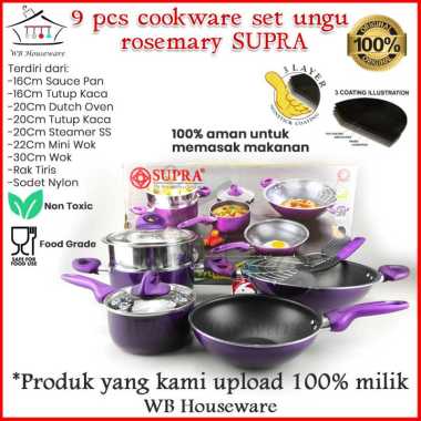 Panci Set - Panci Set Supra - panci set Supra 9 pcs - ungu