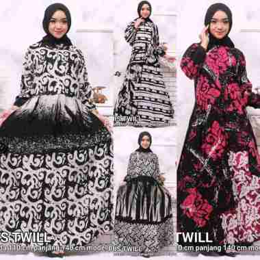 SNOEBEL BATIQUE-DIJA MAURA DASTER BATIK GAMIS LONGDRESS PANJANG TWILL ORI Semua Ukuran Multicolored