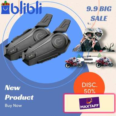 CAITEMAY E1 Interkom Helm Motor Bluetooth 5.0 Headset