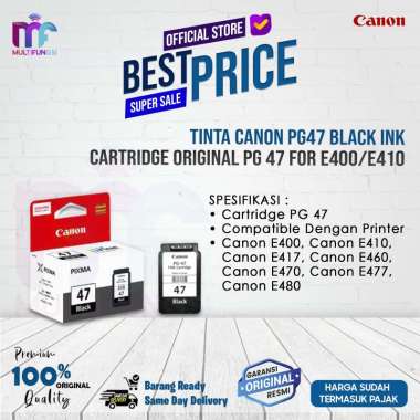 Tinta Canon PG47 Black Ink Cartridge Original PG 47 for E400/E410