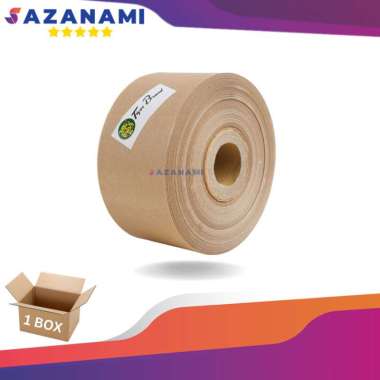 1 BOX GUMMED TAPE 2" x 100M Gummed paper craft Tape Tiger LAKBAN AIR Coklat