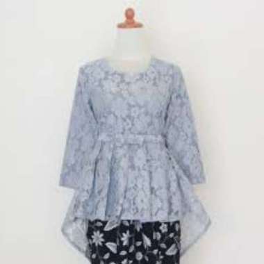 Kebaya atasan aurora brokat / kebaya wanita pesta / atasan kebaya XXL GREY
