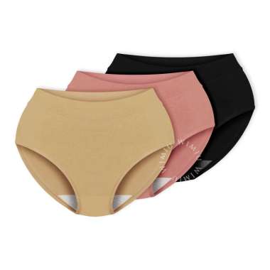 Wimiu 3PCS Celana Dalam CD Maxi Wanita Panty Underwear Wanita Women Panty Bahan Katun 300081 Multico