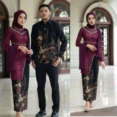 NO BRANDS - JTR HANA Couple Kebaya Brokat Brukat SET Kemeja MULTICOLOR1 XL
