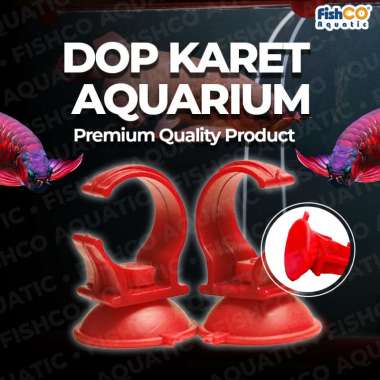 Fishco Dop karet lampu celup Aquarium Suction Cup – Karet Heater Merah