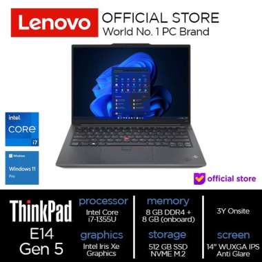 Lenovo ThinkPad E14 AVID I7-1355U 16GB 512GB SSD IRIS W11 PRO 14" FHD Black