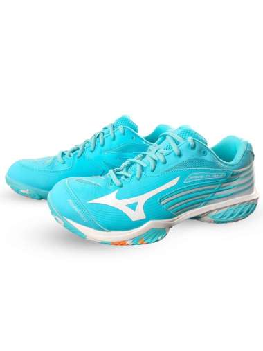 Mizuno Sepatu Badminton Wave Claw 2 Wide Bluefish/White/Lt.Orange 26.5