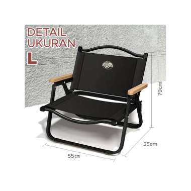 Goto Aloha Folding Chair Kursi Lipat Camping Mancing Piknik Portable BLACK L