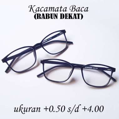 Kacamata Baca Plus (+) +0.50 s/d +4.00 Model Frame Kotak Pria Wanita Kaca mata Plus Reading Glasses 