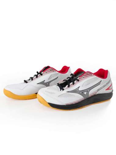 Mizuno Sepatu Badminton Sky Blaster 3 Wide White/Black/Rise Red 28.5