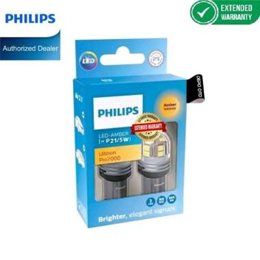 Philips Ultinon Pro7000 LED P21/5W S25 Lampu Malam Sein Rem Stop Amber