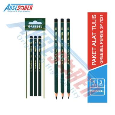 Aksesoren Paket Hemat Pensil 3 Pcs [Greebel Pensil 7021 HB Triangular] / Pencil Bentuk Segitiga 1 Se