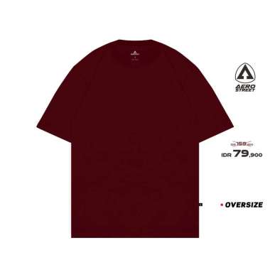 Aerostreet T Shirt Oversize Polos Cerah Kaos T-Shirt LBAAA MERAH BATA S