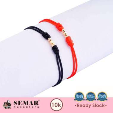 Gelang Tali Emas Bola Mrichi Gold 10K Semar Nusantara Hitam