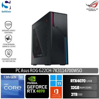 PC Asus ROG G22CH 7K3114700WSO Desktop PC [Core i7-13700KF/32GB/1TB SSD+1TB SSD/RTX4070 12GB/W11+OHS