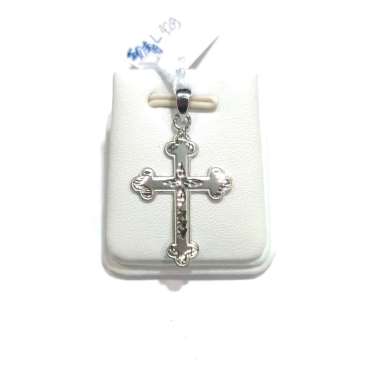 Liontin Salib Emas Putih 750