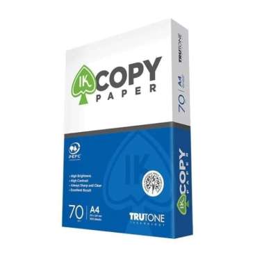 IK Copy Paper Kertas HVS A4 70 gsm (500 Lembar/ 1 Rim)