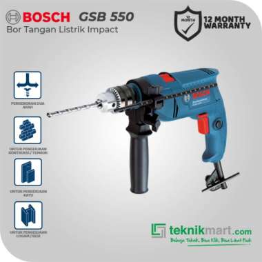 Bosch GSB 550 Impact Bor Listrik [13 mm]  +HSS-G 5PCS