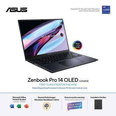 Asus Zenbook Pro 14 OLED UX6404VI-OLEDS911 /Core i9-13900H/16GB/1TB SSD/RTX4070 8GB/14.5″ 2.8K OLED/Win 11 Home+OHS 2021/Tech Black