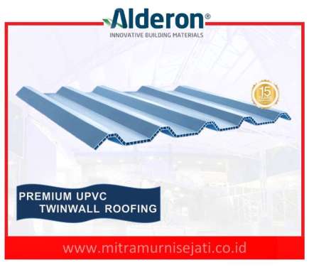 Alderon Twinwall Corrugated atap UPVC Gelombang panjang 3 meter Biru