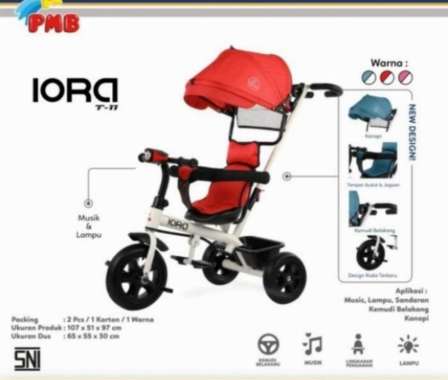 Sepeda Anak Roda 3 (Tiga) Tricycle Stroller PMB IORA T11 - IORA T 11