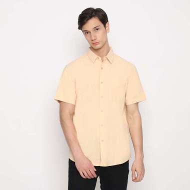 POLICE Kemeja Polos Cotton Oxford Regular Fit Pria Orange XL